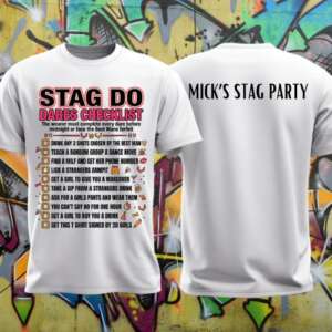 STAG DO CHECKLIST PARTY T SHIRT